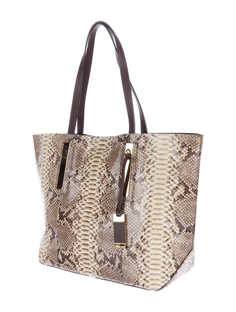 michael kors dark grey python tote handbag|Michael Kors python purse.